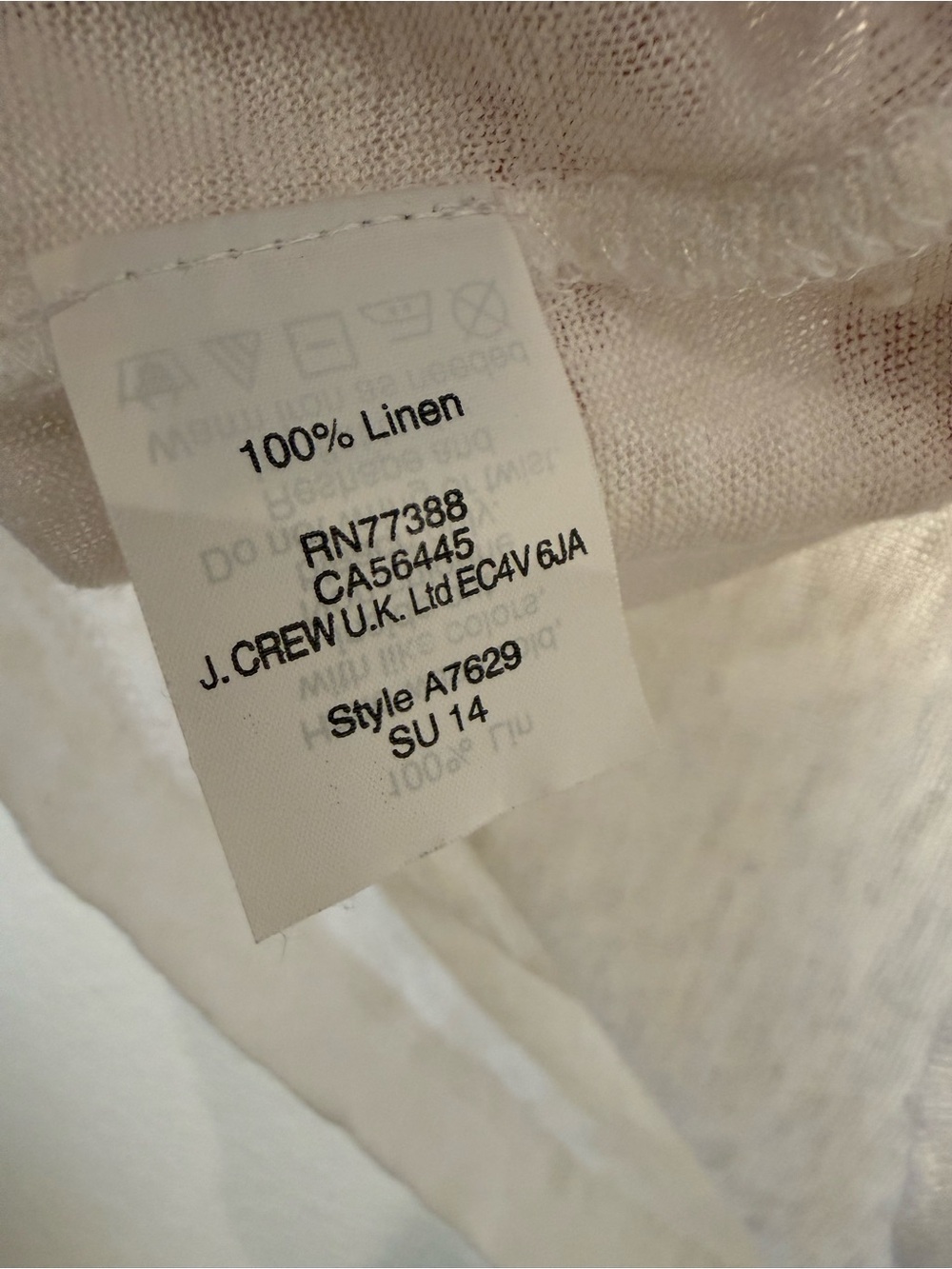 J. Crew 100% linen tee size L Large white with gold trim at neckline - Picture 3 of 7